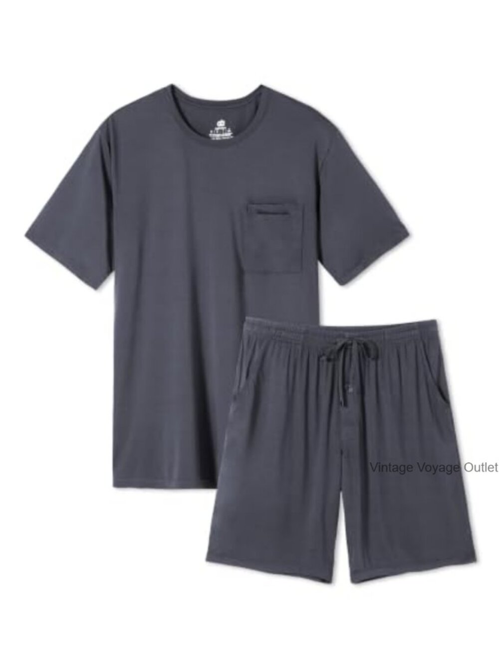 Men's Bamboo Rayon Pajama Set Short Sleeve Lounge Set 2-Piece